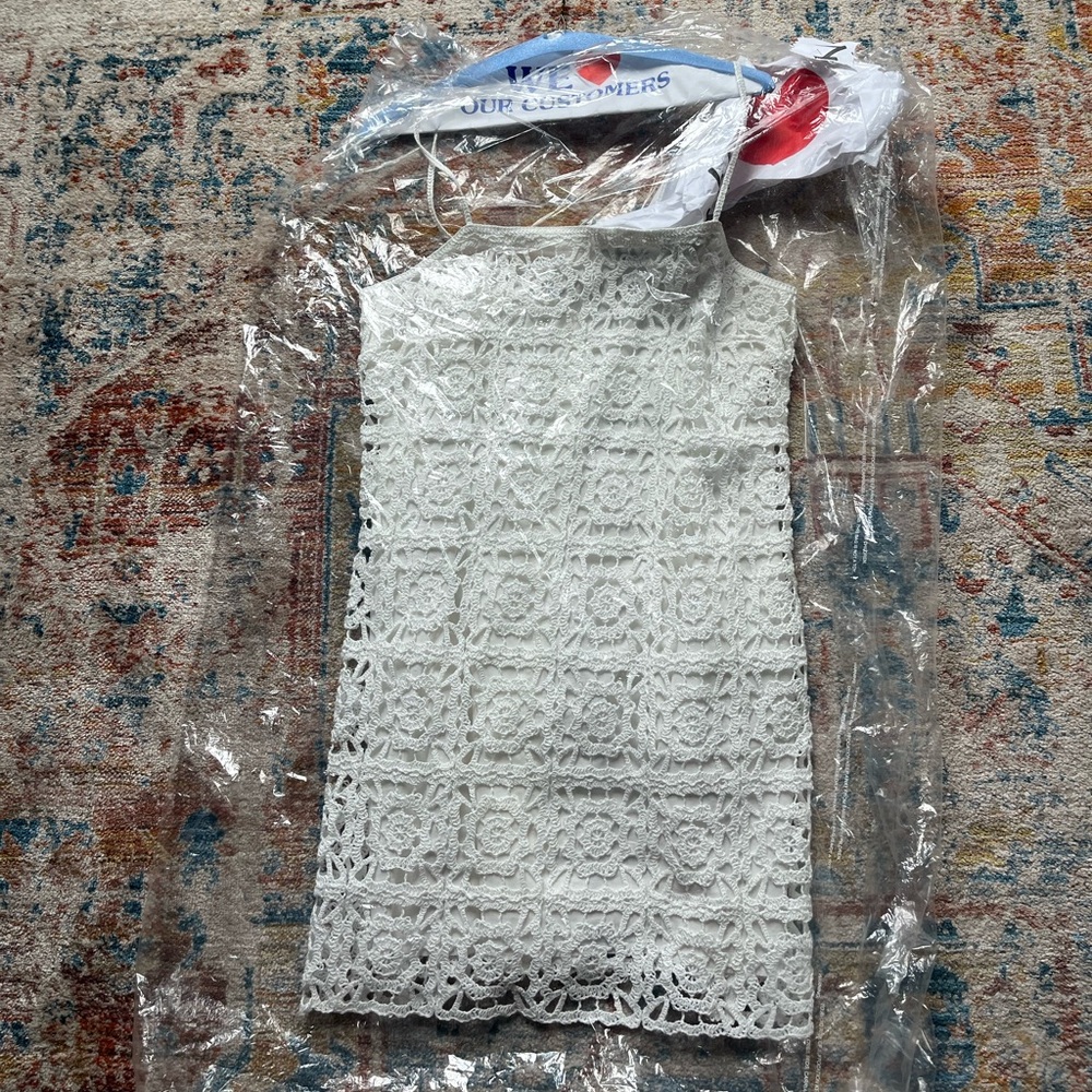 Zara white crochet mini dress - medium - Picture 2 of 5